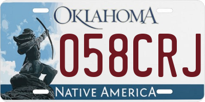 OK license plate 058CRJ