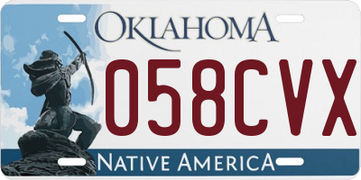 OK license plate 058CVX