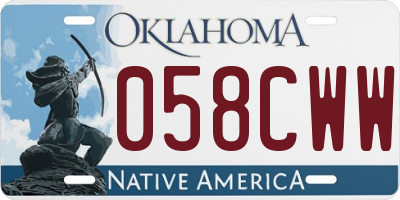 OK license plate 058CWW