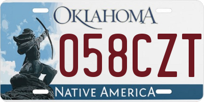 OK license plate 058CZT