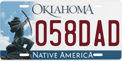 OK license plate 058DAD