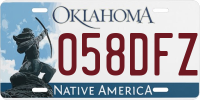 OK license plate 058DFZ