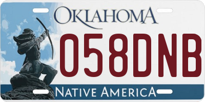 OK license plate 058DNB