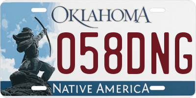 OK license plate 058DNG