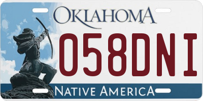 OK license plate 058DNI