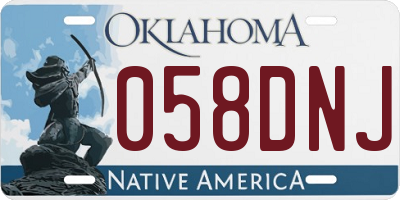 OK license plate 058DNJ