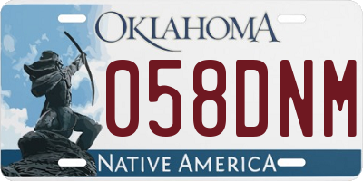 OK license plate 058DNM