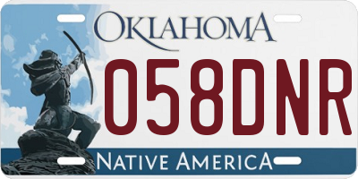 OK license plate 058DNR