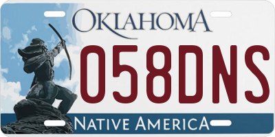 OK license plate 058DNS