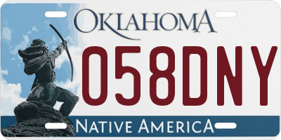 OK license plate 058DNY