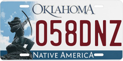 OK license plate 058DNZ
