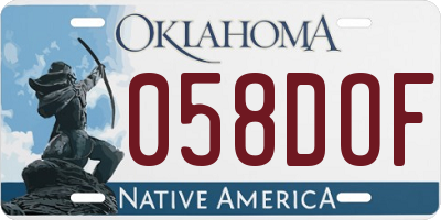OK license plate 058DOF