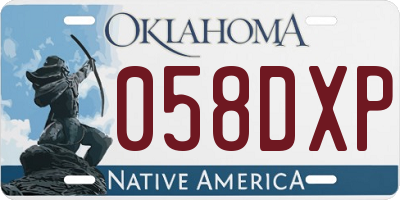 OK license plate 058DXP