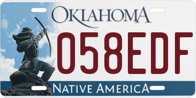 OK license plate 058EDF