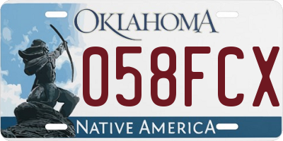 OK license plate 058FCX