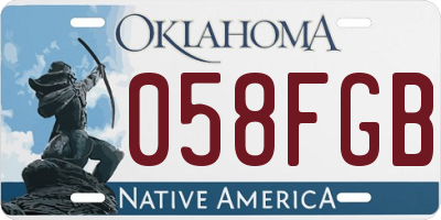 OK license plate 058FGB