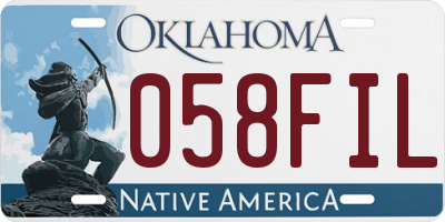 OK license plate 058FIL