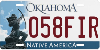OK license plate 058FIR
