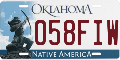 OK license plate 058FIW