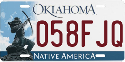 OK license plate 058FJQ