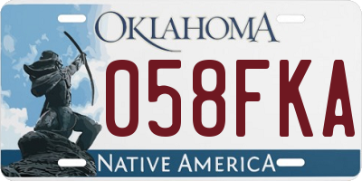 OK license plate 058FKA
