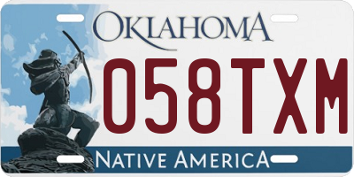 OK license plate 058TXM