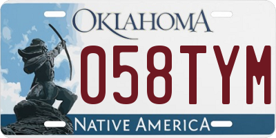 OK license plate 058TYM