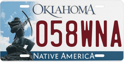 OK license plate 058WNA