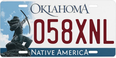 OK license plate 058XNL