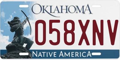 OK license plate 058XNV