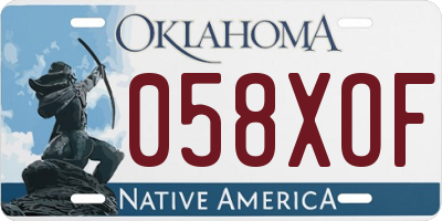 OK license plate 058XOF