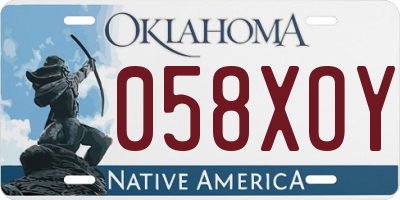 OK license plate 058XOY