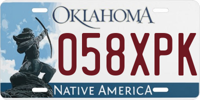 OK license plate 058XPK