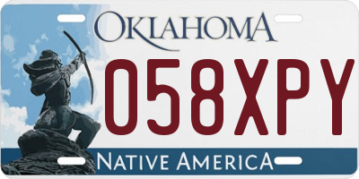OK license plate 058XPY