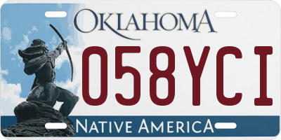 OK license plate 058YCI