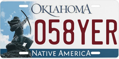 OK license plate 058YER