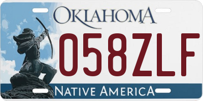 OK license plate 058ZLF