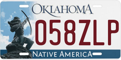 OK license plate 058ZLP