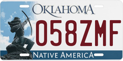 OK license plate 058ZMF
