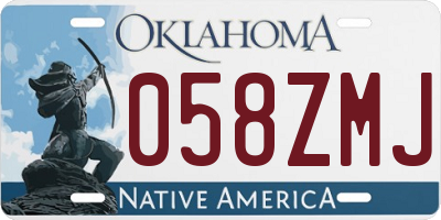 OK license plate 058ZMJ