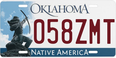 OK license plate 058ZMT