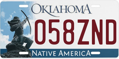 OK license plate 058ZND