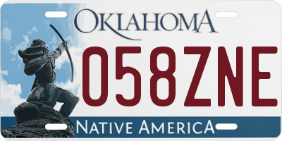 OK license plate 058ZNE