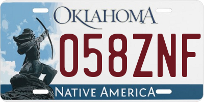 OK license plate 058ZNF