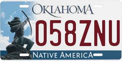 OK license plate 058ZNU