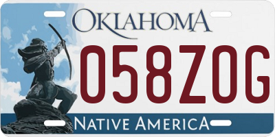 OK license plate 058ZOG