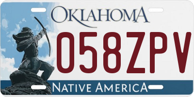 OK license plate 058ZPV