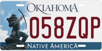 OK license plate 058ZQP