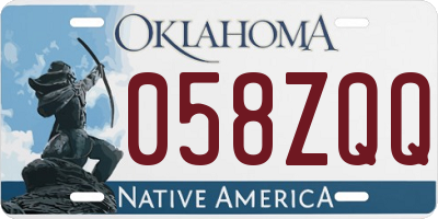 OK license plate 058ZQQ