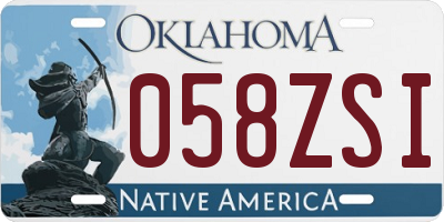 OK license plate 058ZSI